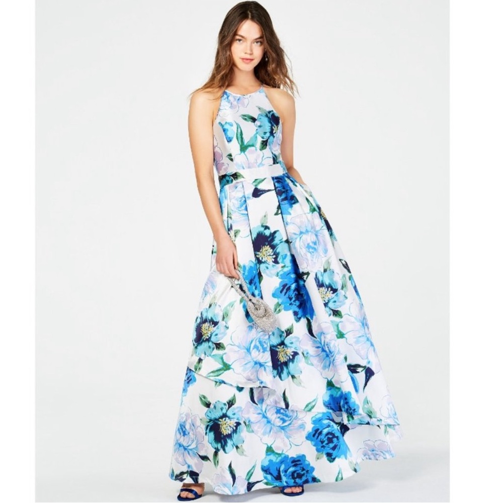 Halter Floral Formal Gown
